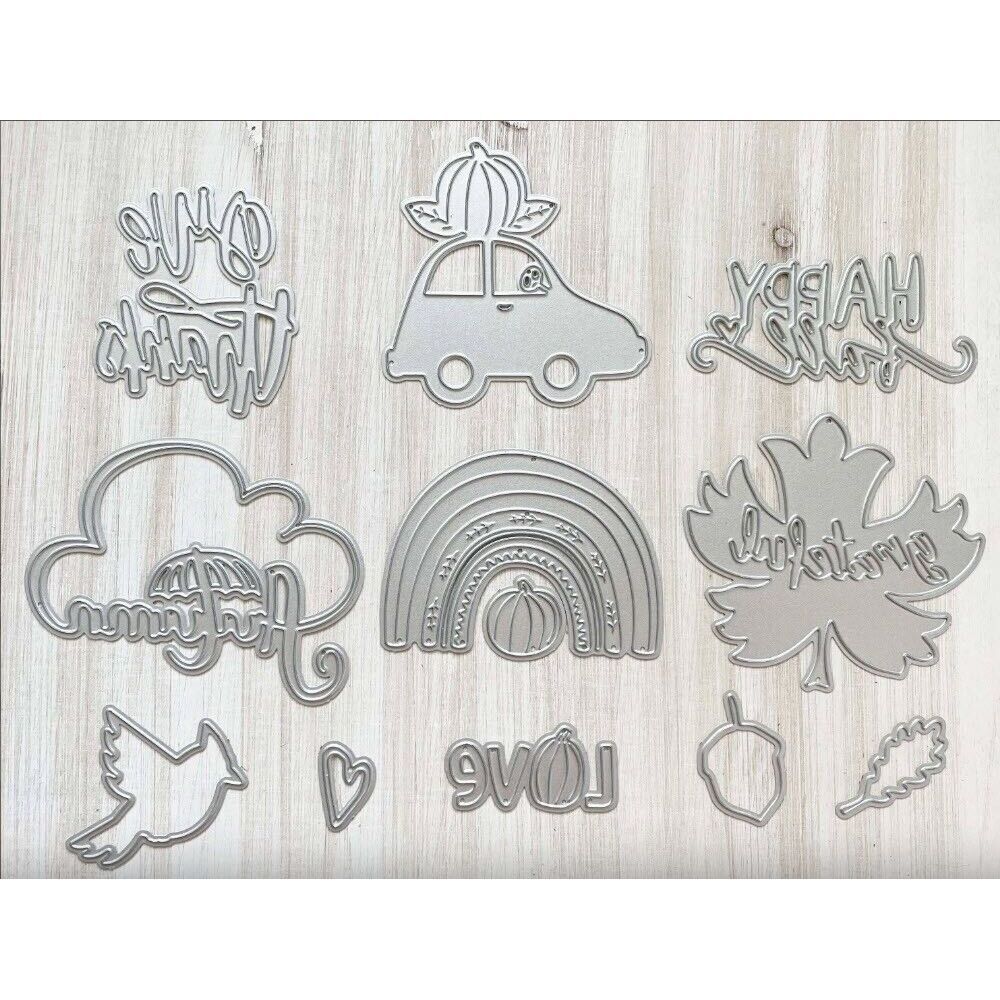 Coco & Reno Happy Fall Cutting Dies Subscription, Acorn Bird Pumpkin Umbrella‎